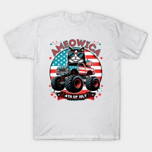 Independence Rumble: Ameowica Cat on the 4th of July Track T-Shirt